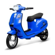 Roromall Kids Electric Moped Scooter, 24V 350W Ride on Motorcycle, Max Up to 14MPH, with Rear Brake, Twist Grip Throttle & LED Light, for Kids/Teens 8-12