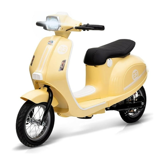 Roromall Kids Electric Moped Scooter, 24V 350W Ride on Motorcycle, Max Up to 14MPH, with Rear Brake, Twist Grip Throttle & LED Light, for Kids/Teens 8-12