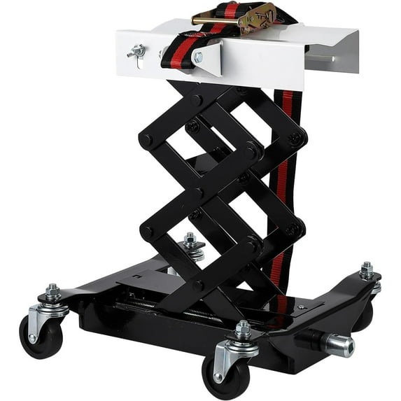 Roromall Low Profile Transmission Jack 450 LBS Capacity, Auto Repair Car Lift Jack with Scissor Design, Safety Locking Straps & 4 Swivel Wheels for Home Garage