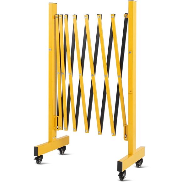Roromall Metal Expandable Barricade, 8FT/9FT/11FT/16FT/23FT Folding Safety Traffic Driveway Gate, Portable Crowd Control Barriers Fence