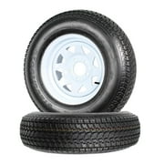 Roromall ST205/75D14 Trailer Tires, 5 Lug on 4.5", 6PR Load Range C, 14in Fuel-saving Designed Trailer Tires 205 75 14 for Travel/Camper/Landscape/Cargo/Utility/Boat/Horse/Farm/Hauler Trailer