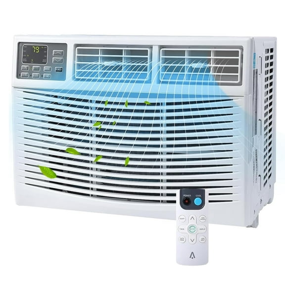 Roromall Smart 10,000 BTU Window Air Conditioner, Window AC Unit with Remote & App Control, Timer Function & Easy Install Kit, for Rooms up to 450 Sq. Ft, 115V/60Hz
