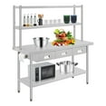 thumbnail image 1 of Roromall Stainless Steel Table with Overshelves and 3 Drawers, NSF Work Table Shelf Drawers, Metal Table Prep Table for Home Kitchen Restaurant Garage Warehouse, 1 of 6