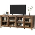 thumbnail image 1 of Roromall TV Stand for 65" TVs, Entertainment Center with Storage Cabinet and 4 Sliding Glass Doors, Mid Century Modern Media TV Console Table for Living Room Bedroom, 1 of 8