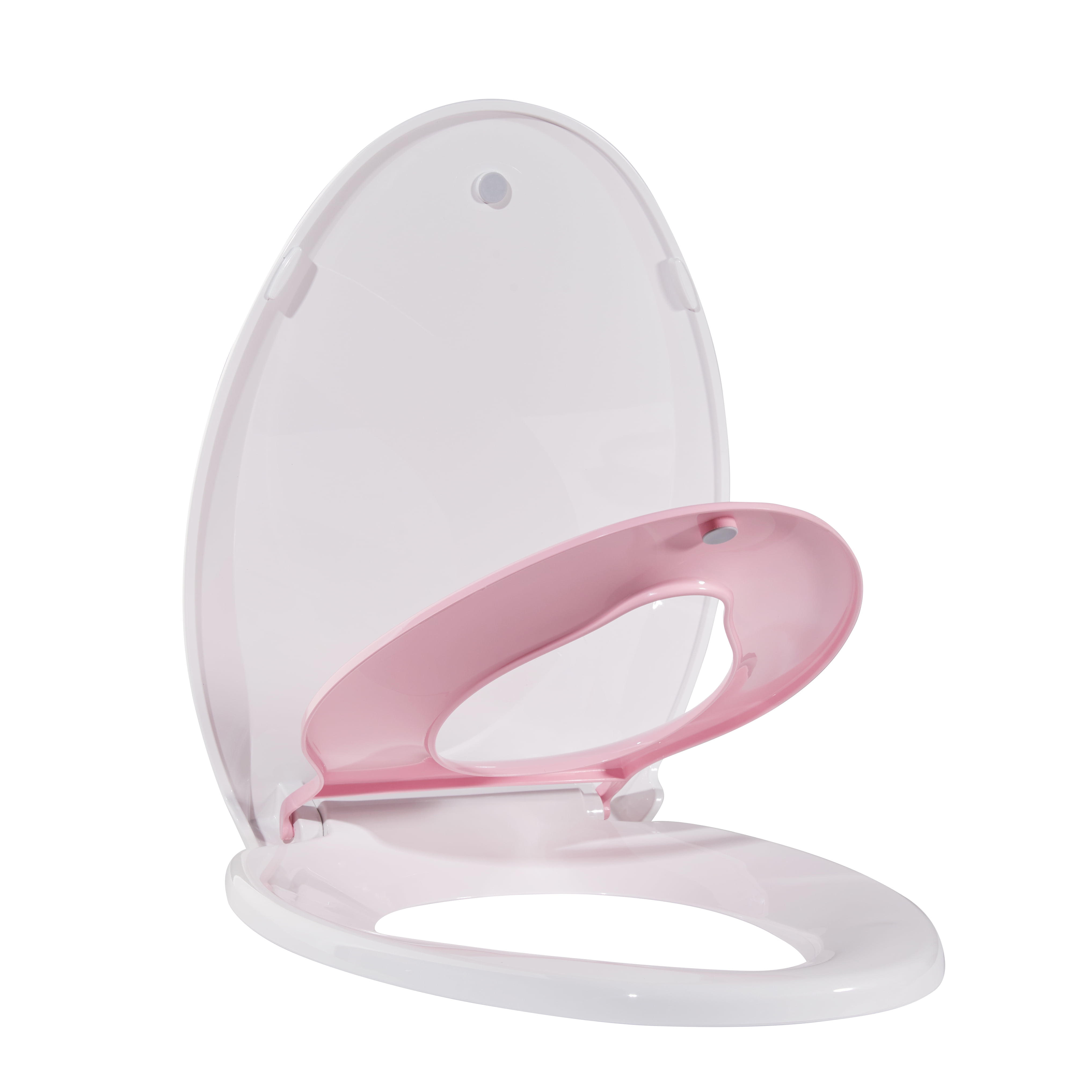 Roromall Toilet Seat, Round/Elongated Toilet Seat with Toddler Seat Built-in, Potty Training Toilet Seat Round Fits Both Adult and Child, with Slow Close and Magnets