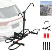 Roromall Tow Hitch Bike Rack 2 Bike, Car Bike Racks for SUV Truck, Foldable Bicycle Rack with Tilting Quick Release, 180 lb Capacity, 5.5" Fat Tires