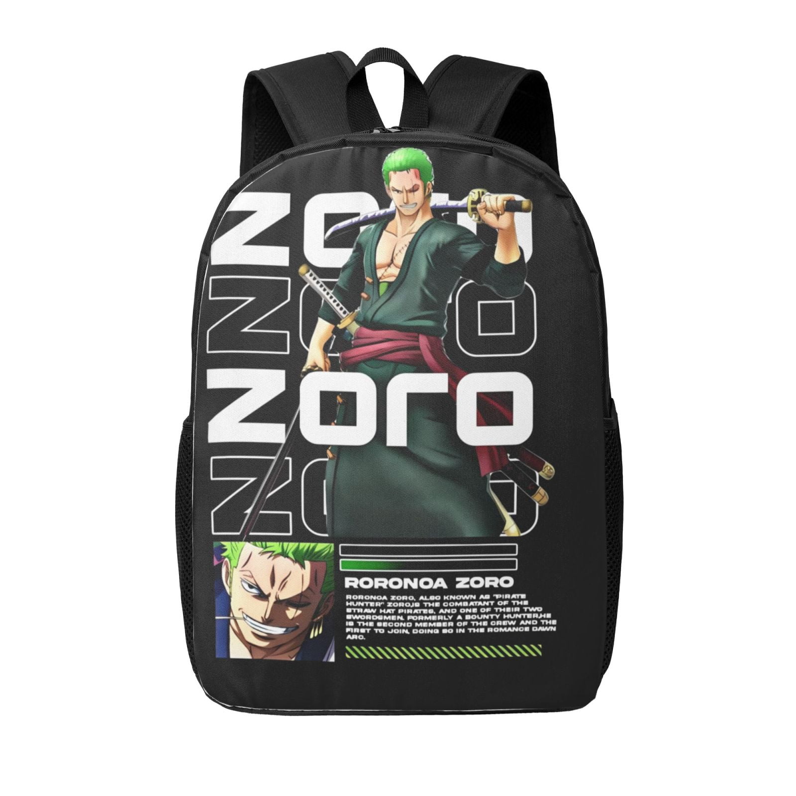 Roronoa Zoro Backpack 17 Inch Large Capacity Casual School Bag ...
