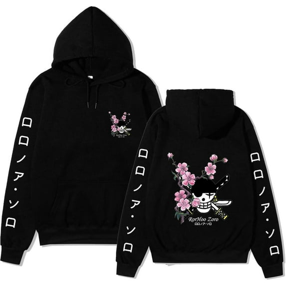 Roronoa Zoro Pattern Pullover Anime Hoodie Long Sleeve Sweatshirt Unisex XS-3XL