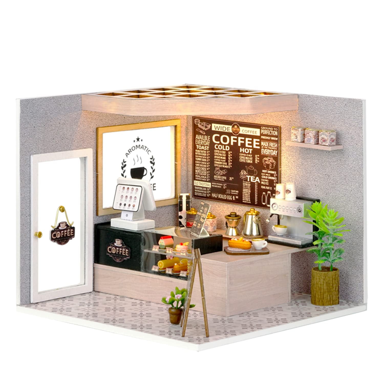 Roroom DIY Miniature and Furniture Dollhouse Kit,Mini 3D Wooden Doll House  Craft Model with LED,Creative Room Idea for Valentine's Day Birthday