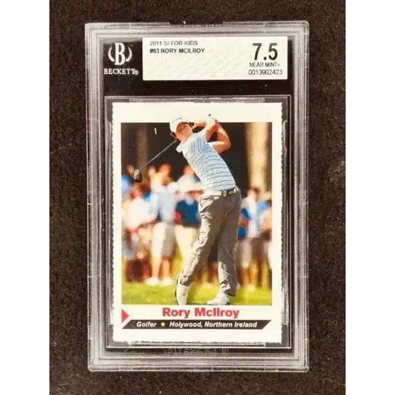Rory McIlroy 2011 Sports Illustrated for Kids golf Rookie Card graded BGS 7.5 NrMt+