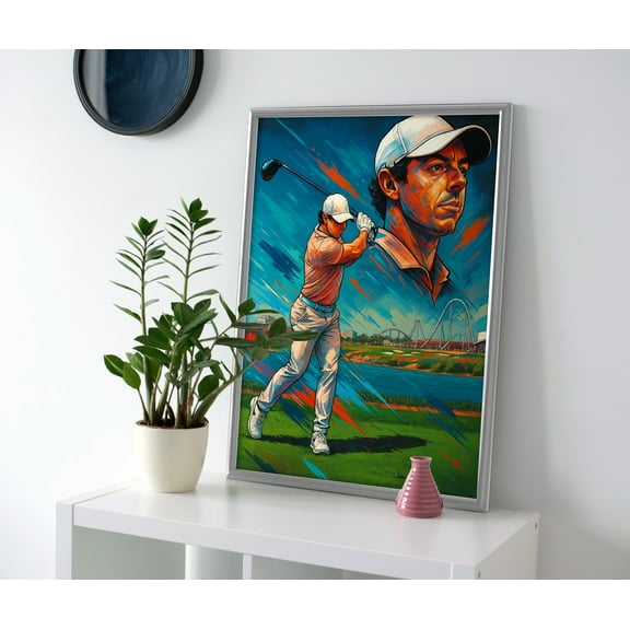 Rory McIlroy Swing Poster or Canvas Wall Art