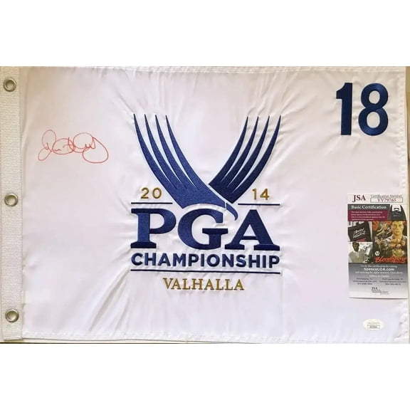 Rory McIlroy signed 2014 PGA Championship Valhalla golf flag JSA