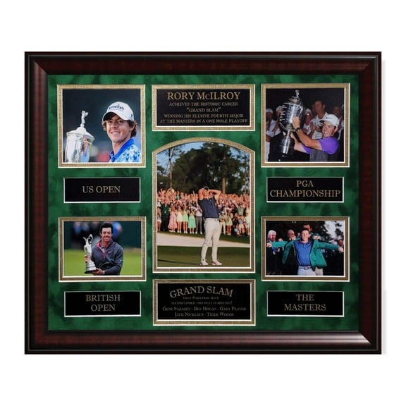Rory Mcilroy Unsigned Major Championship Grand Slam Collage Framed To 16x20