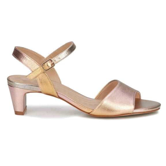 Ros Hommerson Lydia Women Adjustable Buckle Strap Sandal In Metallic Multi