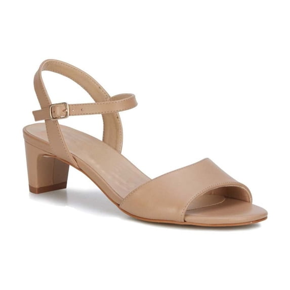 Ros Hommerson Lydia Women Adjustable Buckle Strap Sandal In Nude Cashmere Leather