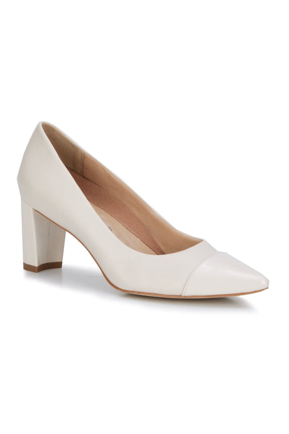 Ros Hommerson Stevie Women's Block Heel Pump Shoes In Ivory
