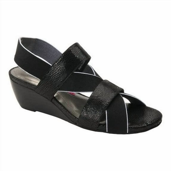 Ros Hommerson Wynona Women's Stretch Fabric Straps Sandal In Black Combo