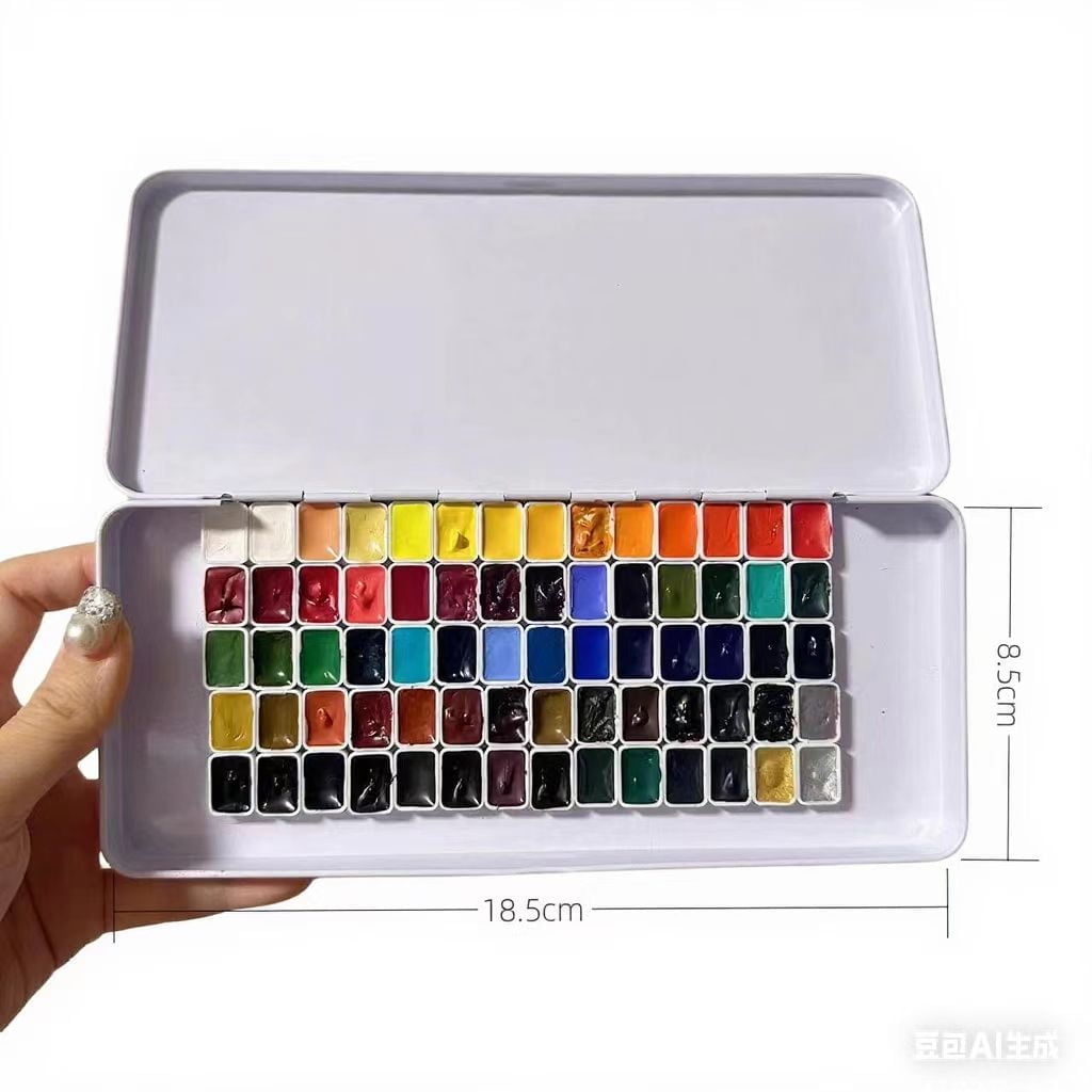 Rosa Artist Watercolor Paint Professional 70 Colors 0.5ml Package Watercolor Iron Box+Color Card