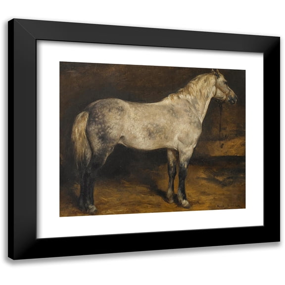 Rosa Bonheur 23x20 Black Modern Framed Museum Art Print Titled - A Dapple Grey Horse