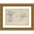 thumbnail image 1 of Rosa Bonheur 24x17 Gold Ornate Framed and Double Matted Museum Art Print Titled - Study of Lions and Lionesses, 1 of 4