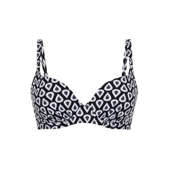 Rosa Faia Womens Milou Top Underwire Bikini Top, 06D, Black-White