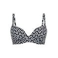thumbnail image 1 of Rosa Faia Womens Milou Top Underwire Bikini Top, 12D, Black-White, 1 of 3