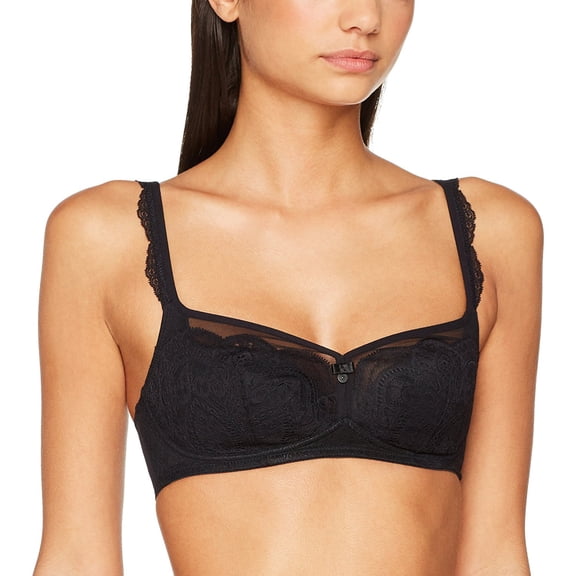 Rosa Faia Womens Selma Wirefree Soft Bra, 34C, Black