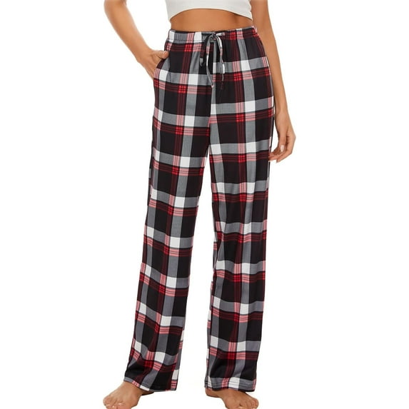 Rosa Junio Comfy Pajama Pants for Women, Stretch Drawstring Lounge Pants with Pockets, Soft Casual Pjs Sleep Bottoms