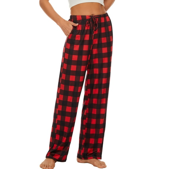 Rosa Junio Comfy Pajama Pants for Women, Stretch Drawstring Lounge Pants with Pockets, Soft Casual Pjs Sleep Bottoms