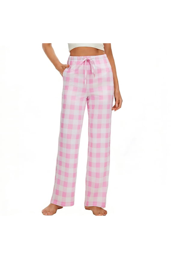 Comfy Pajama Pants for Women, Stretch Drawstring Lounge Pants with Pockets, Soft Casual Pjs Sleep Bottoms