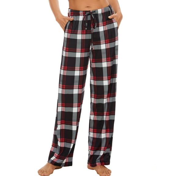 Rosa Junio Comfy Pajama Pants for Women, Stretch Drawstring Lounge Pants with Pockets, Soft Casual Pjs Sleep Bottoms