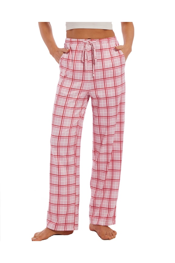 Comfy Pajama Pants for Women, Stretch Drawstring Lounge Pants with Pockets, Soft Casual Pjs Sleep Bottoms
