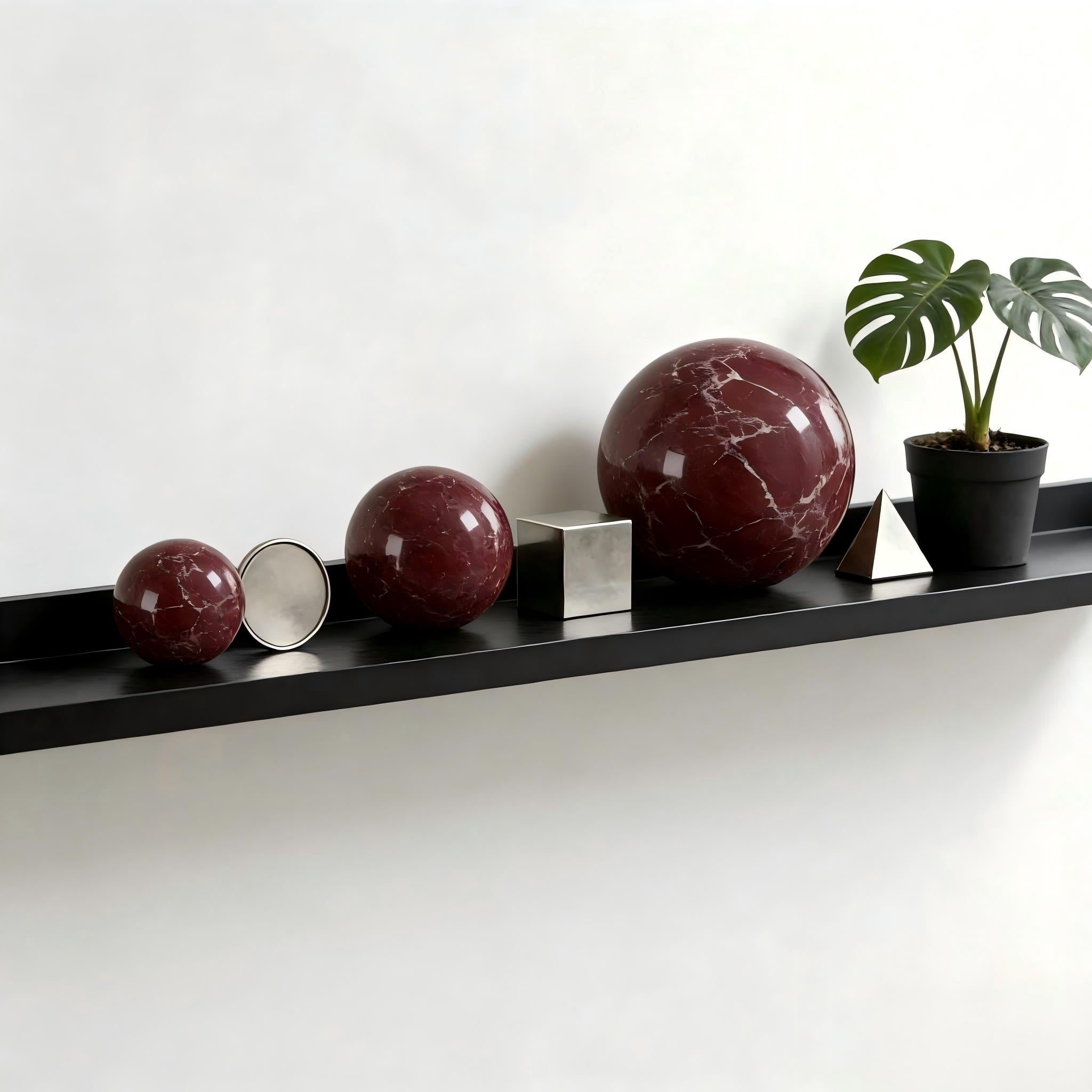 Levantine Decor Rosa Levanto Natural Marble Decorative Sphere Set 6/8/10/12CM Diameter ...