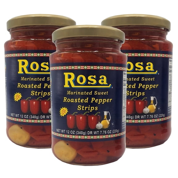 Rosa Marinated Sweet Roasted Pepper Strips  12 oz. (3-Pack)