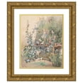 thumbnail image 1 of Rosa Mayreder 20x24 Gold Ornate Framed and Double Matted Museum Art Print Titled - Garden Breasts with Kitten (1891), 1 of 4