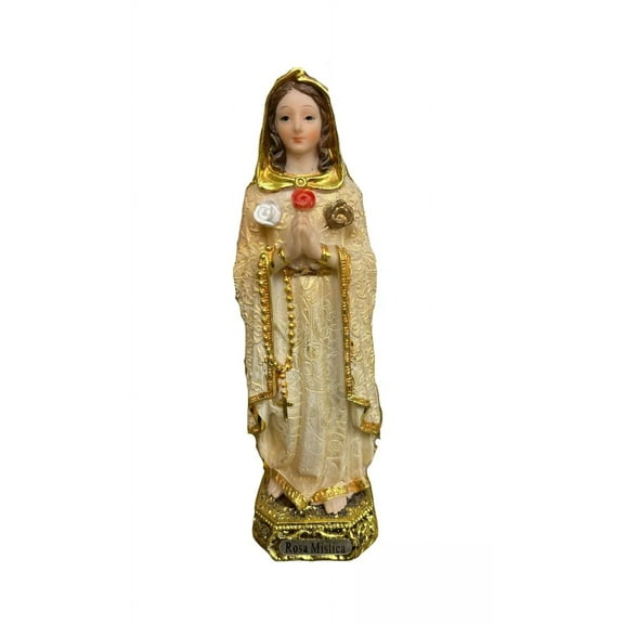 Rosa Mistica Estatua Holy Figurine Religious Decoration Gold Religious Statue - 6" Tall