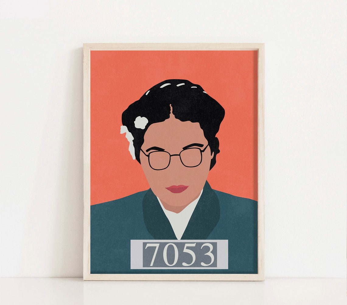 Rosa Parks Feminist Art Print: Civil Rights Icon #2352, Unframed Poster ...