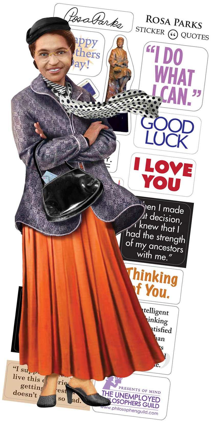 Rosa Parks Quotable Notable Greeting Card and Sticker Sheet