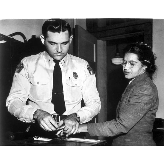 Rosa Parks on a Long Sleeve and Having Fingerprint Stamps Photo Print (24 x 30)