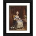 thumbnail image 1 of Rosa Schweninger 14x18 Black Ornate Wood Framed Double Matted Museum Art Print Titled - Young Lady with Dogs (1872), 1 of 5