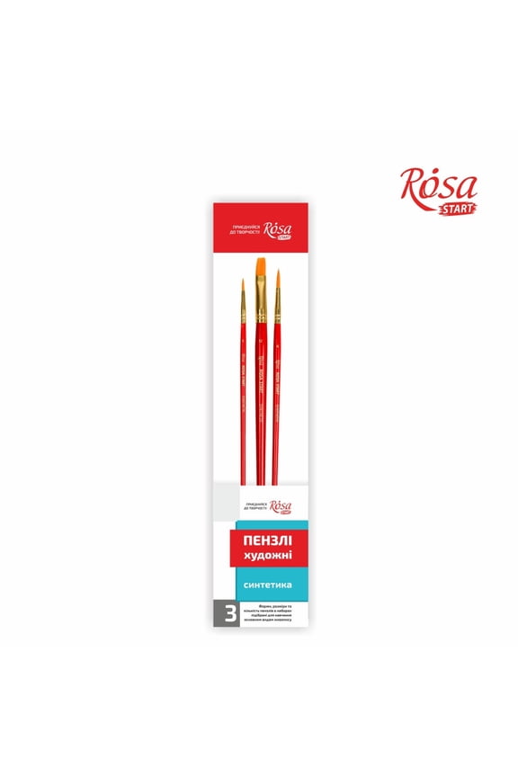 Rosa Start Set of paint brushes 2. Synthetic. 3pc. Flat N 12. Round N2,6.