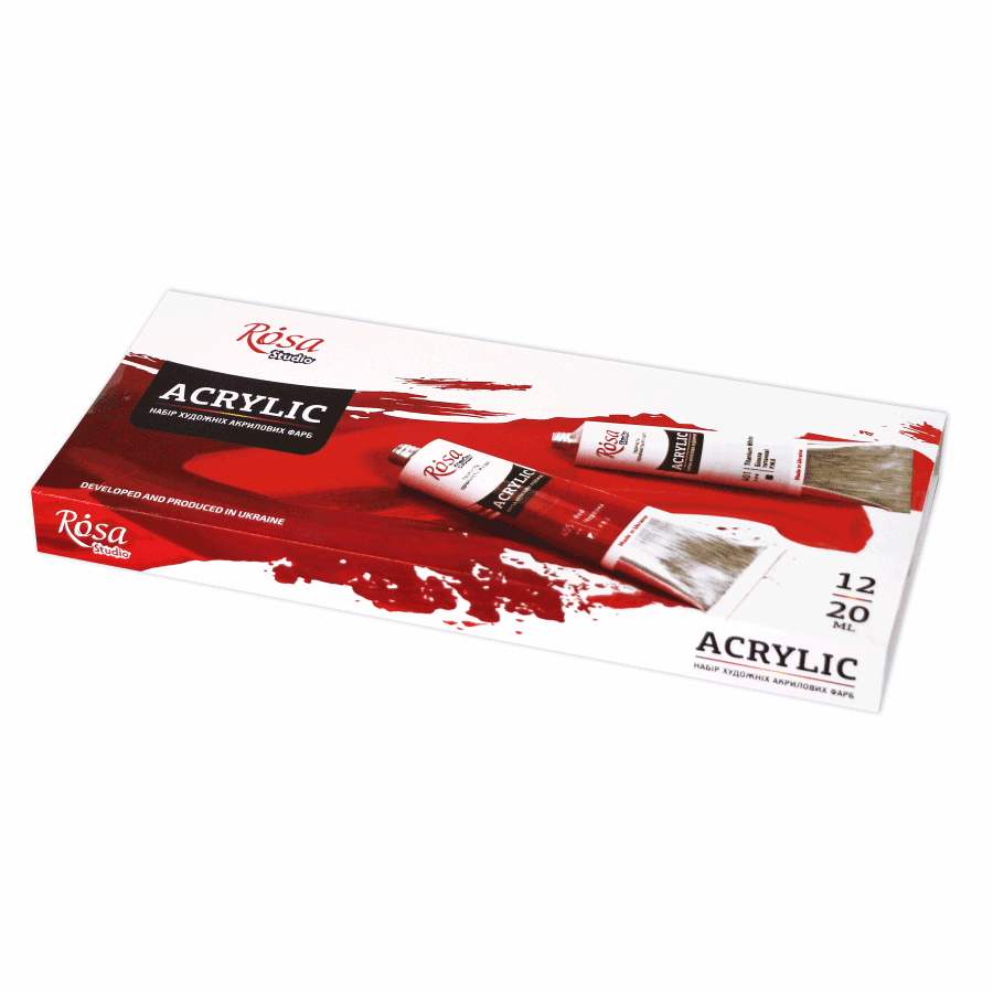 Rosa Studio Acrylic Paint Set 12 colors (0.68 oz each)