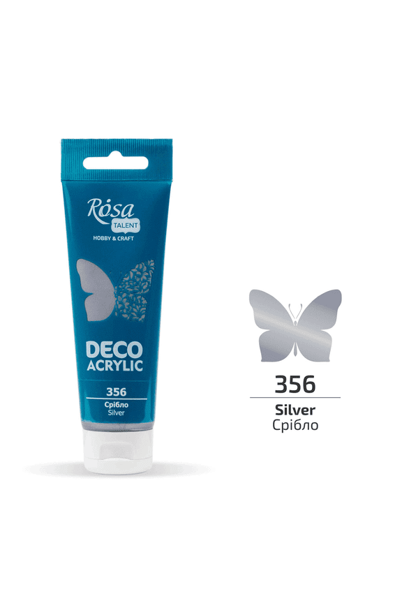 Rosa Studio Acrylic for Decor. (356) Silver. Metallic. 2.54 oz.