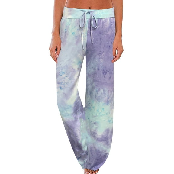 Rosa junio Comfy Pajama Pants for Women, Casual Drawstring Palazzo Soft Lounge Pants Stretch Wide Leg Bottoms