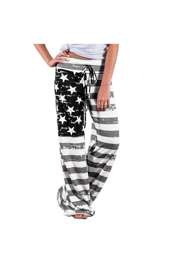 Comfy Pajama Pants for Women, Casual Drawstring Palazzo Soft Lounge Pants Stretch Wide Leg Bottoms