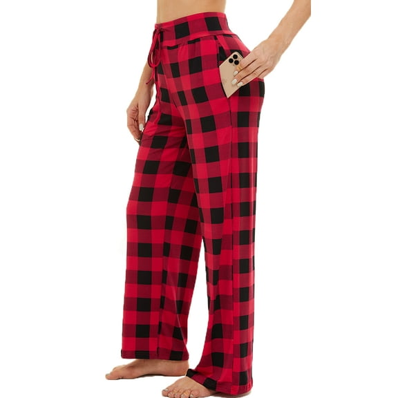 Rosa junio Comfy Pajama Pants for Women, Casual Drawstring Palazzo Soft Lounge Pants Stretch Wide Leg Bottoms