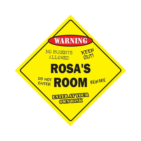 Rosa's Room Sign Crossing Zone Xing | Indoor/Outdoor | 17" Tall kids bedroom decor door children's name boy girl