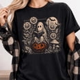 thumbnail image 1 of Yoofine Adult Vintage Ghost Reading Book Gothic Halloween Graphic T-Shirt, 1 of 4