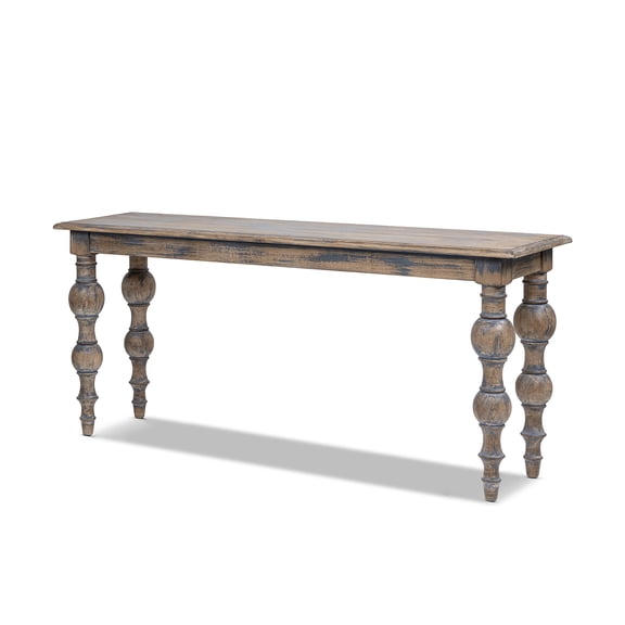 Rosalie 65" Turned-Leg Console Table, Midnight Blue Reclaimed Pine Wood