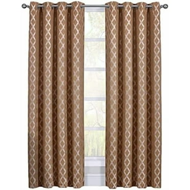 Rosaline Gold Curtains, Top Grommet 100% Blackout, Thermal Insulated Window Curtain Panels, Pair/Set of 2 Panels, 54Wx108L inches Each,